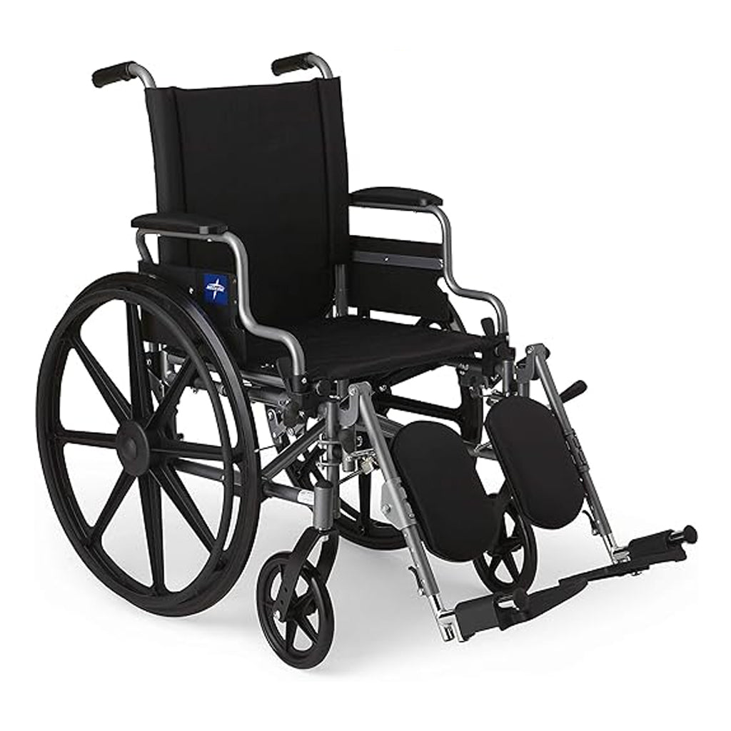 Medline Lightweight Wheelchair for Adults With Swing-Back, Desk-Length Arms, Elevating Leg Rests; 18W" x 16"D Seat
