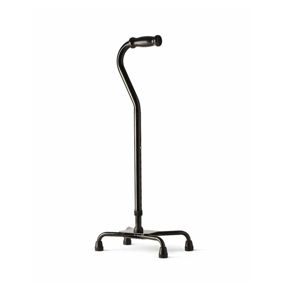 Medline Steel Bariatric Quad Cane Lg Base 500lb Black 1Ct
